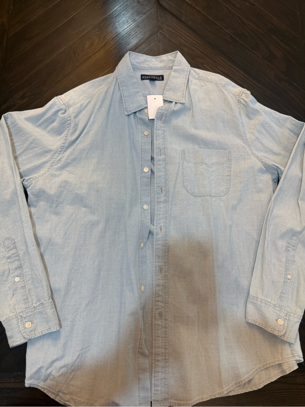 J. Crew Light Blue Casual Button-Down Shirt with Chest Pocket